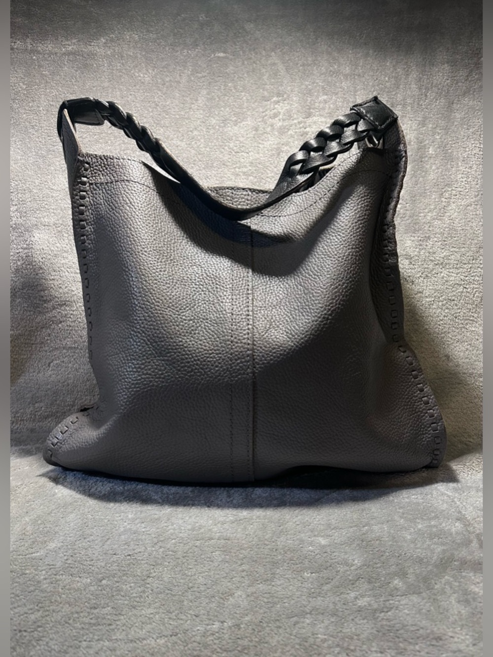 Lucky Brand Francoise Pebbled Leather Woven Strap Shoulder Bag - Picture 2 of 12